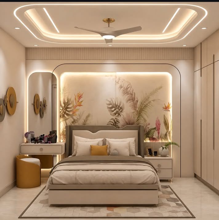 Modern False Ceiling with Indirect Warm 3000K LED Cove Glow #6
